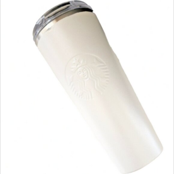 Starbucks Pearl Ice Opal Tumbler Glitter White Stainless Steel Cold Travel 16oz - Picture 2 of 14